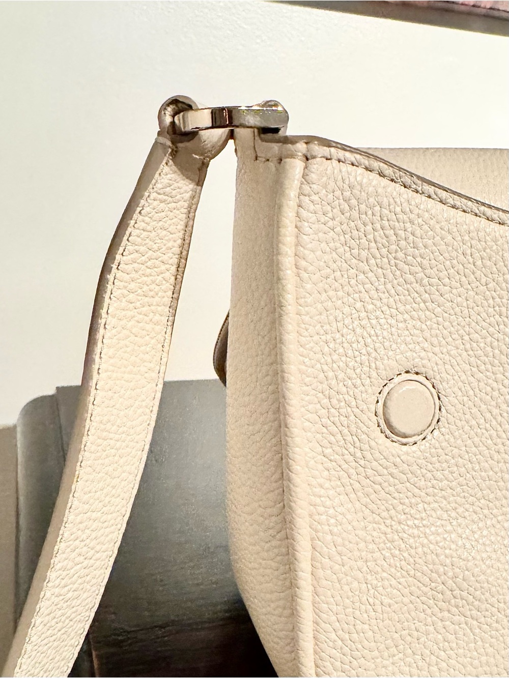 kate spade pebble leather crossbody bag in light cream - Picture 7 of 10